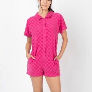 Very J checked romper jumpsuit